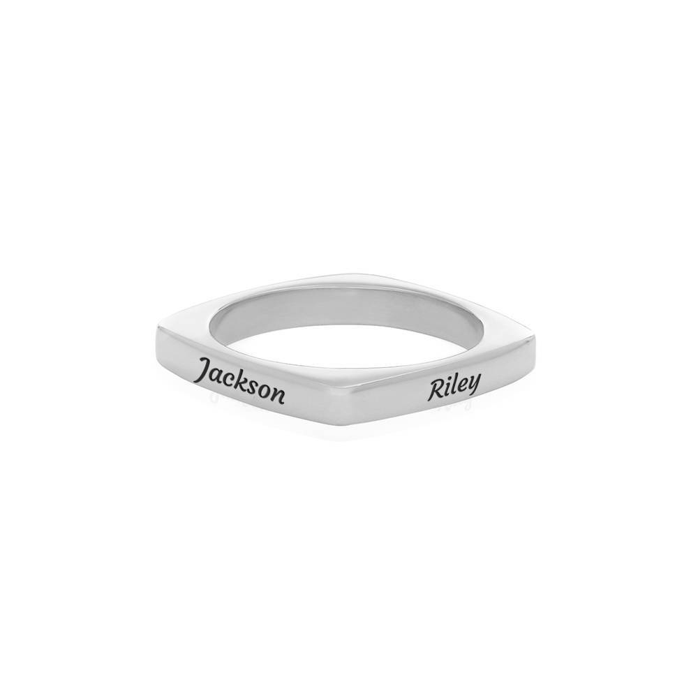 Arc Custom Square Ring in Sterling Silver