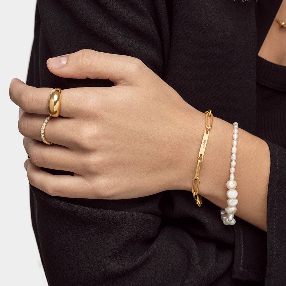 Aria Name Rope Chain Bracelet in Gold Vermeil
