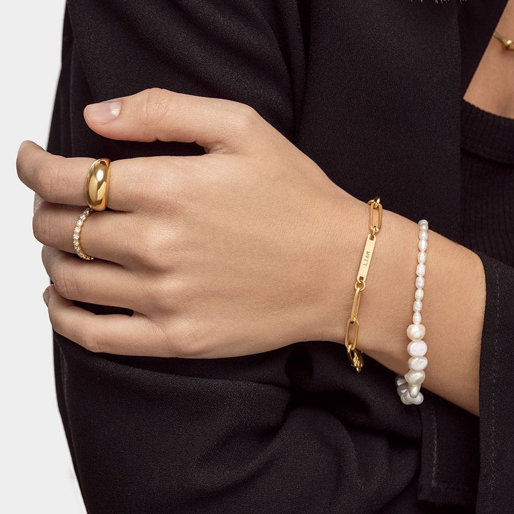 Aria Name Rope Chain Bracelet in Gold Vermeil