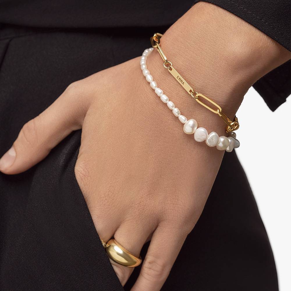 Aria Name Rope Chain Bracelet in Gold Vermeil