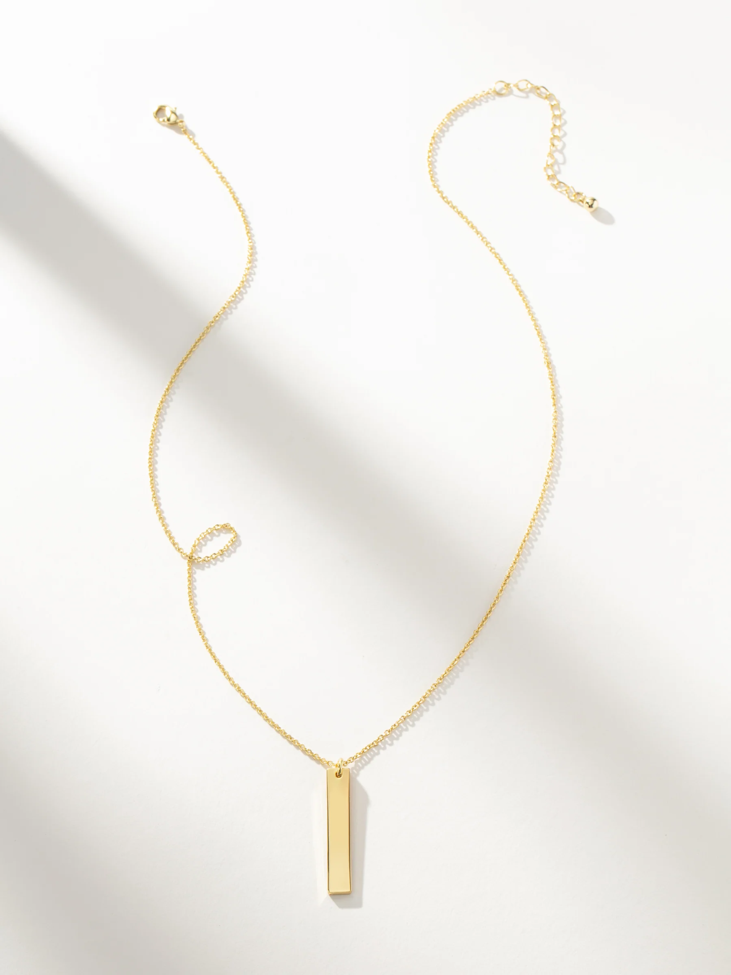 Personalized Name Vertical Bar Necklace In Gold Vermeil