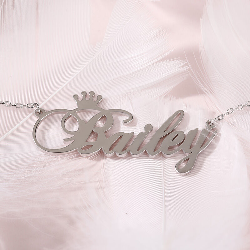 "Be Your Own King" Personalized Name Necklace in Sterling Silver