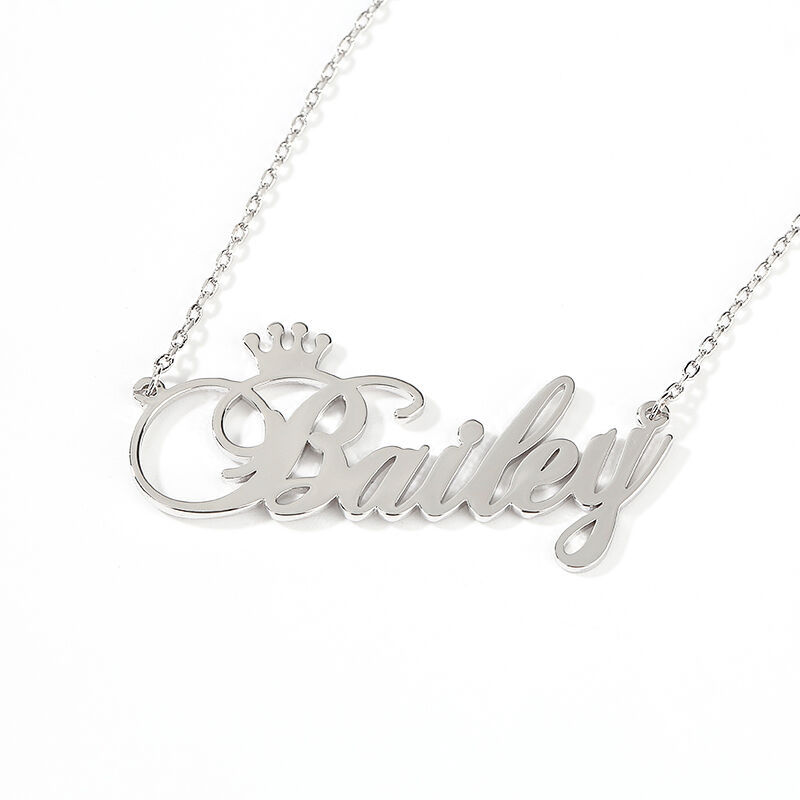 "Be Your Own King" Personalized Name Necklace in Sterling Silver