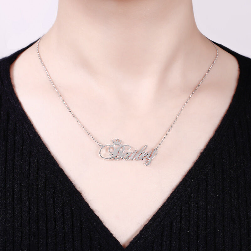 "Be Your Own King" Personalized Name Necklace in Sterling Silver