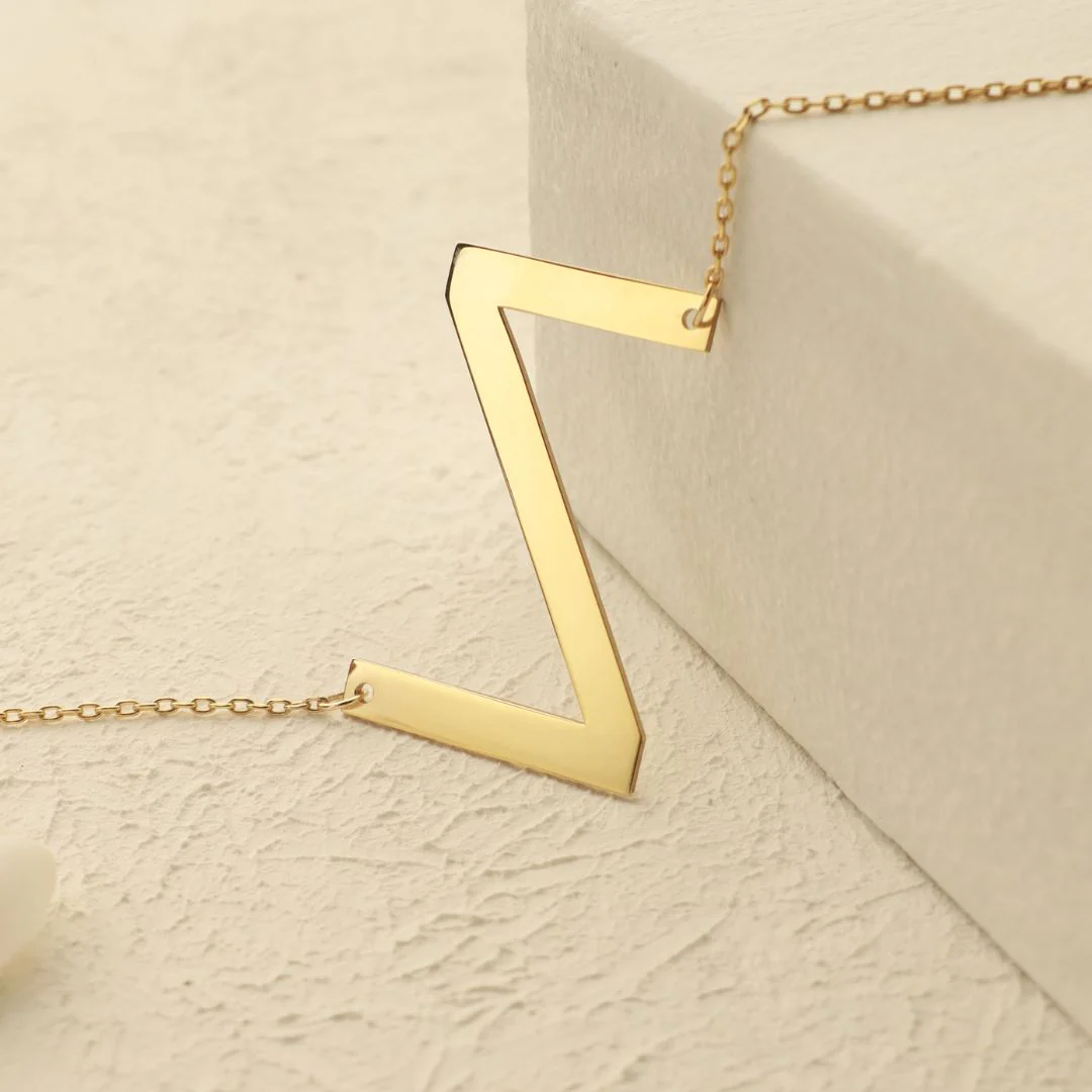 Large Initial Necklace in Sterling Silver