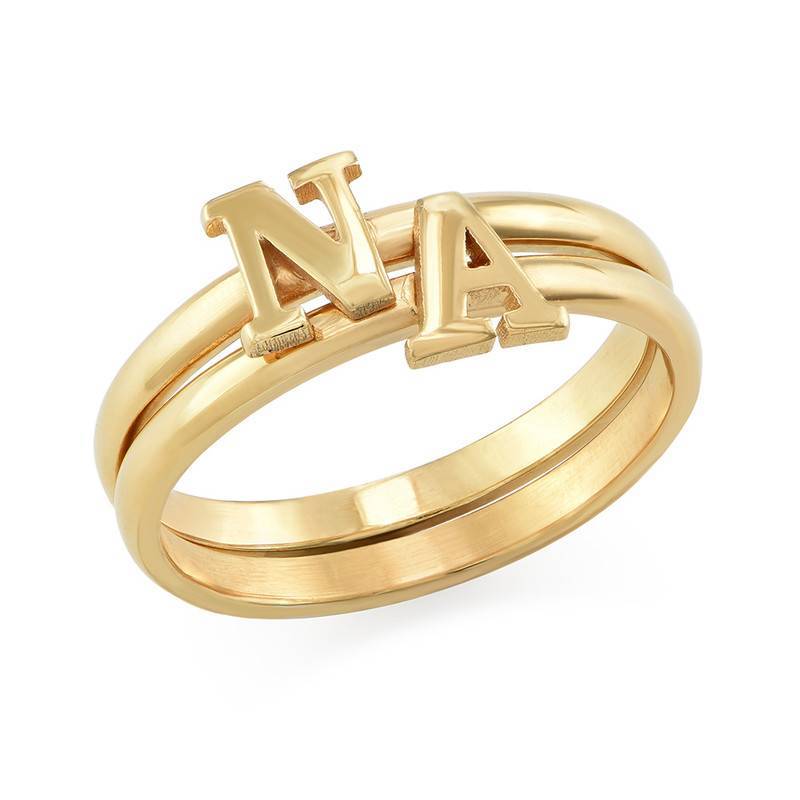 Letter Ring in Gold Vermeil