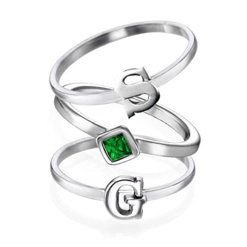 Letter Ring in Sterling Silver