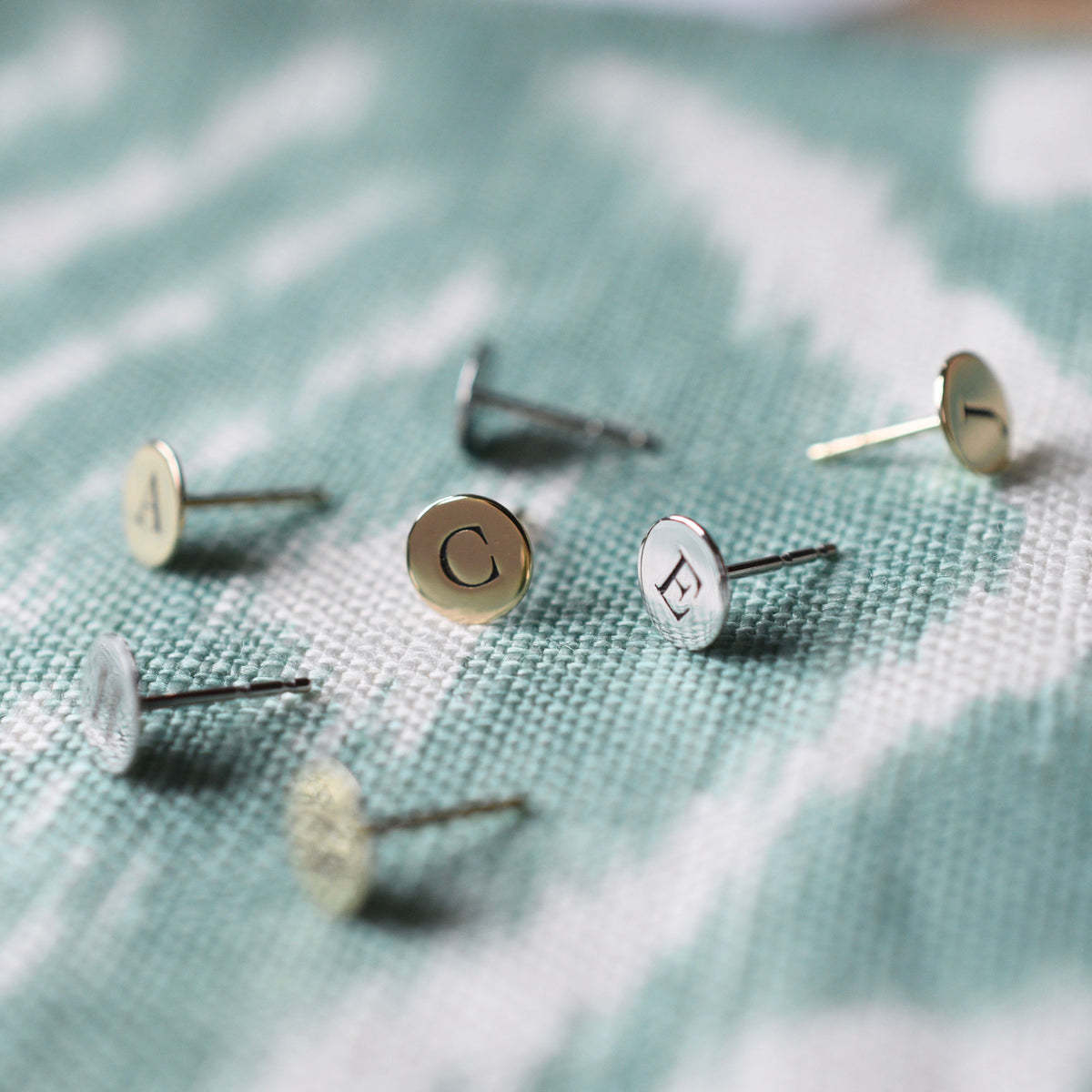 Letter Stud Earrings in Sterling Silver