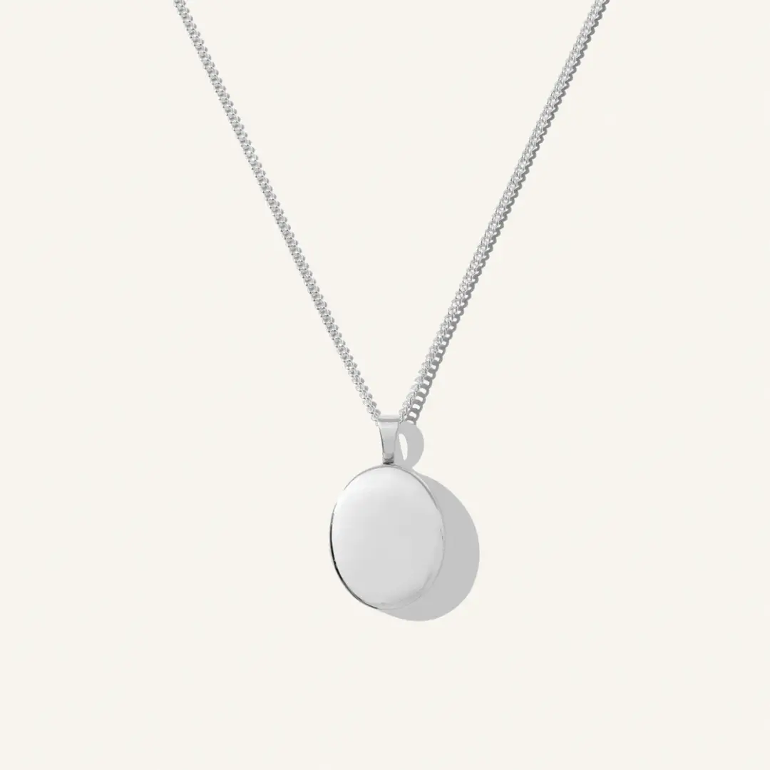 Oval Locket Necklace In Sterling Silver