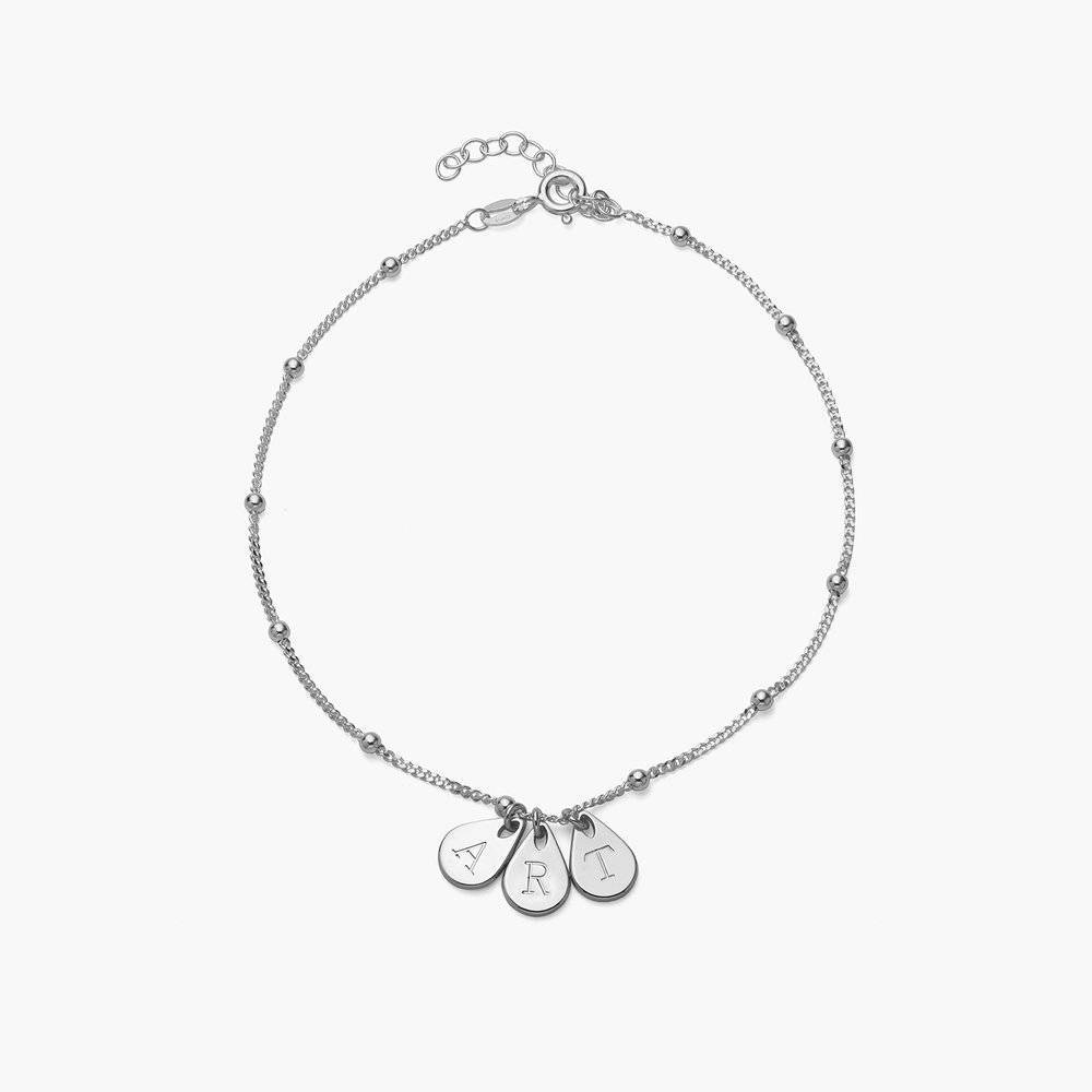 Lyra Initials Ankle Bracelet in Sterling Silver
