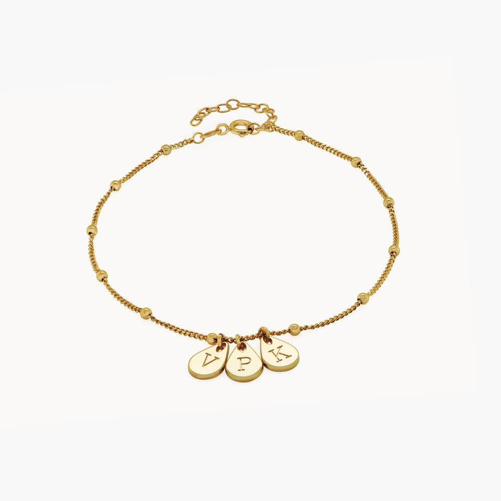 Lyra Initials Ankle Bracelet in Gold Vermeil