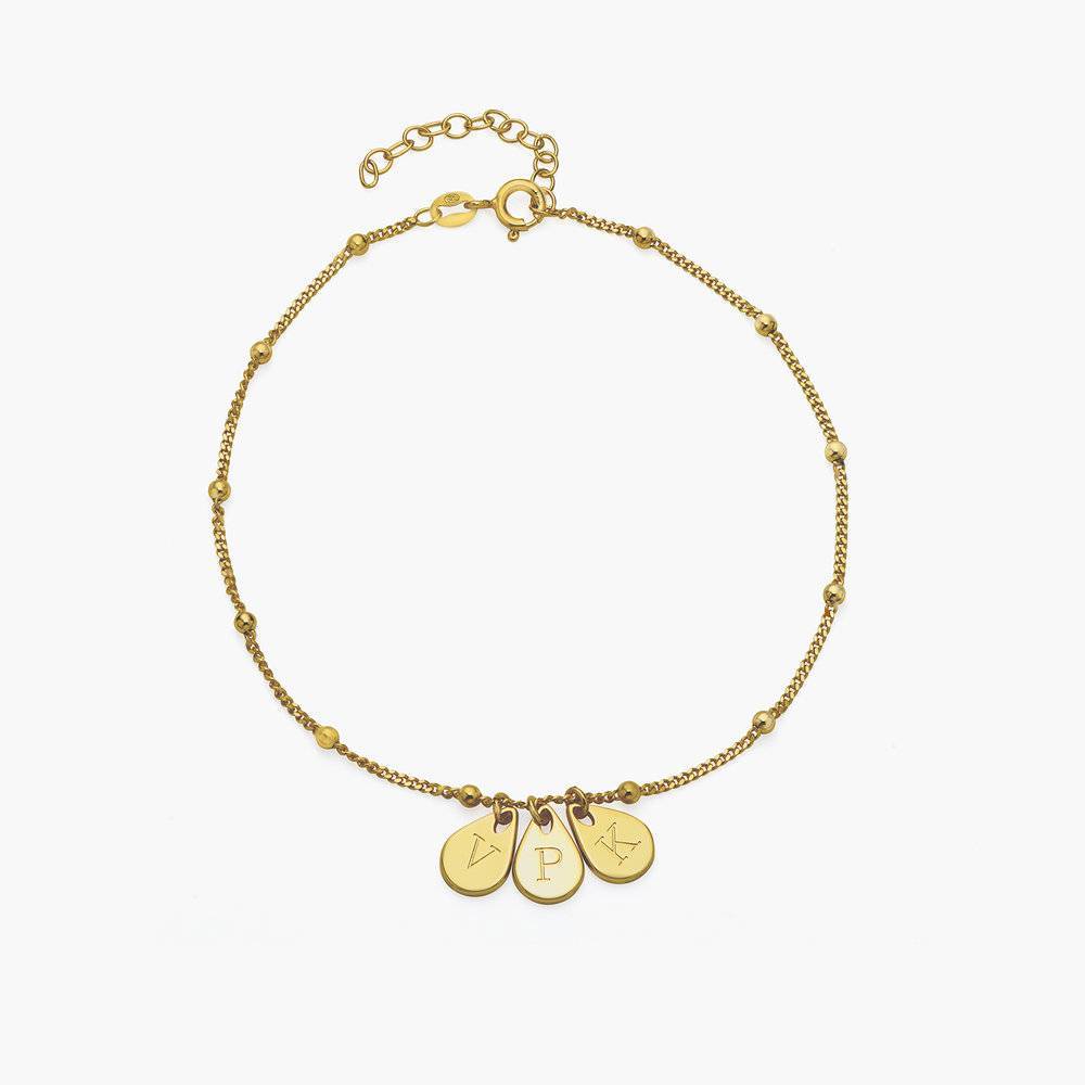 Lyra Initials Ankle Bracelet in Gold Vermeil