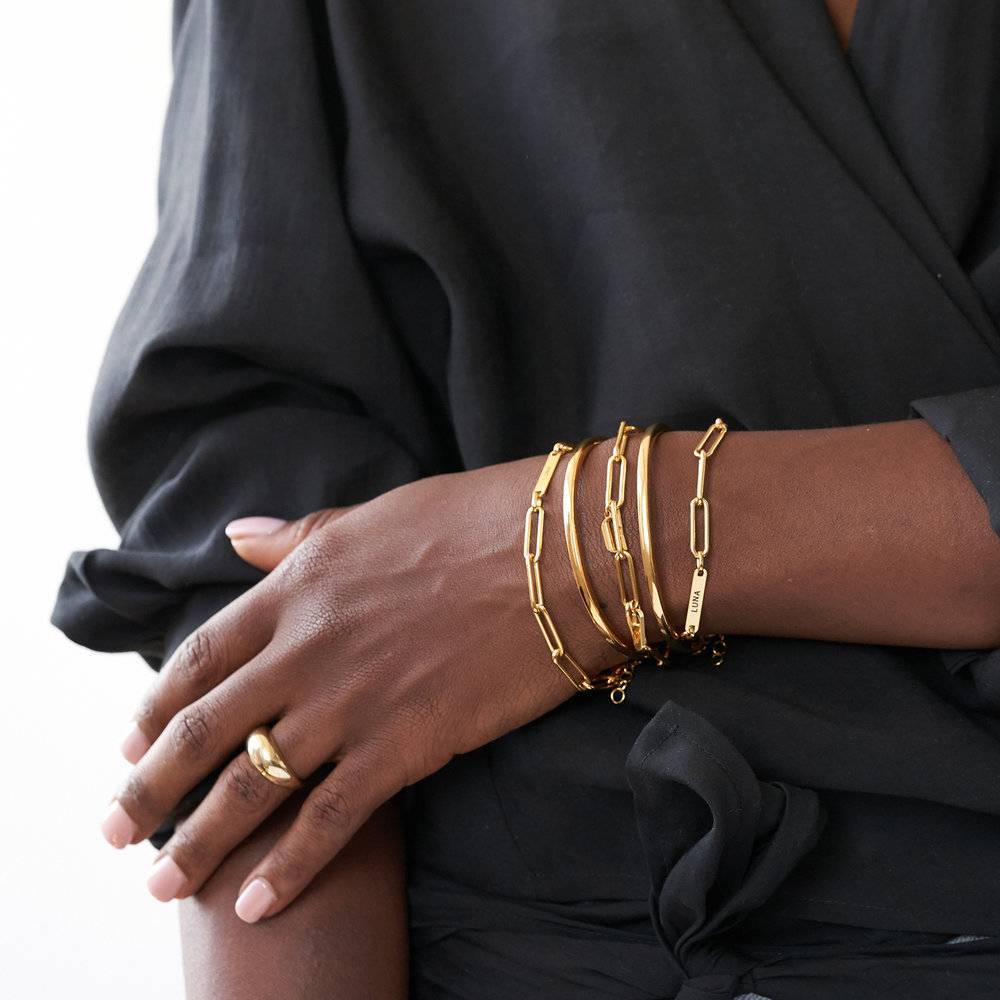 Chloe Custom Square Cuff Bracelet in Gold Vermeil