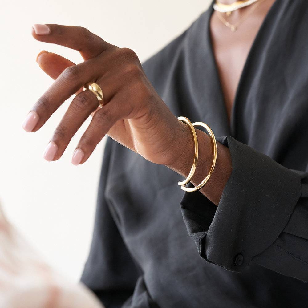 Chloe Custom Square Cuff Bracelet in Gold Vermeil