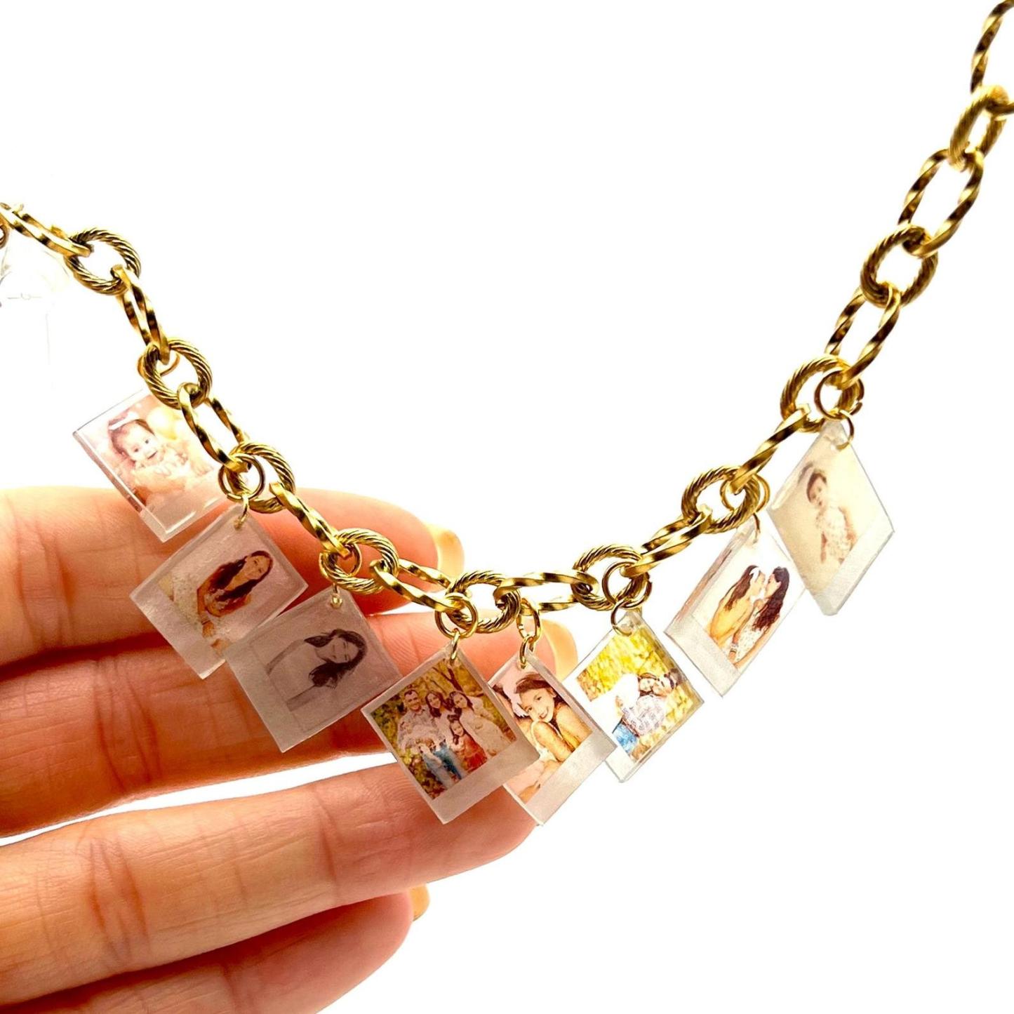 Customizable Mini Photo Charm Bracelet in Sterling Silver