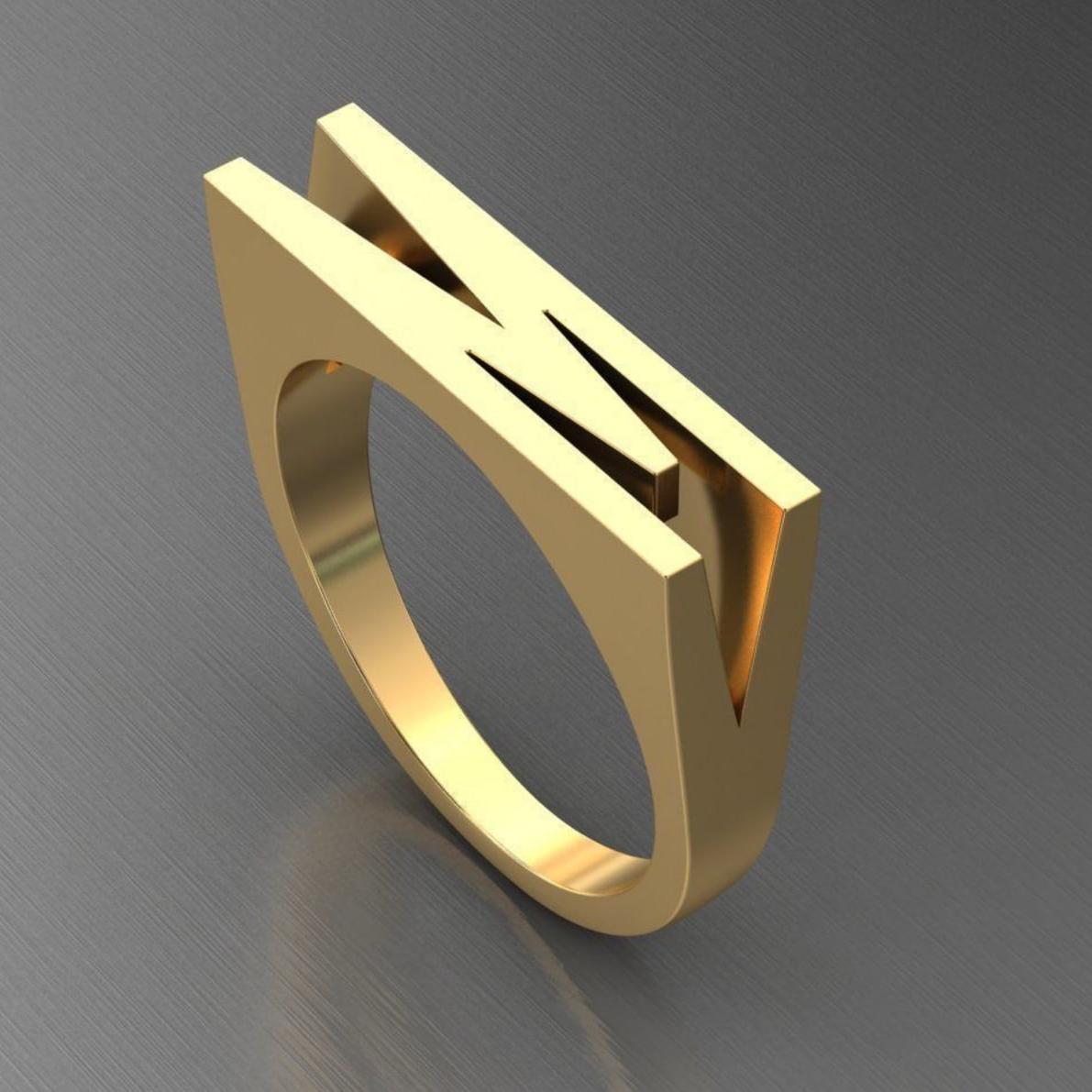 Modern Custom Ring in Sterling Silver
