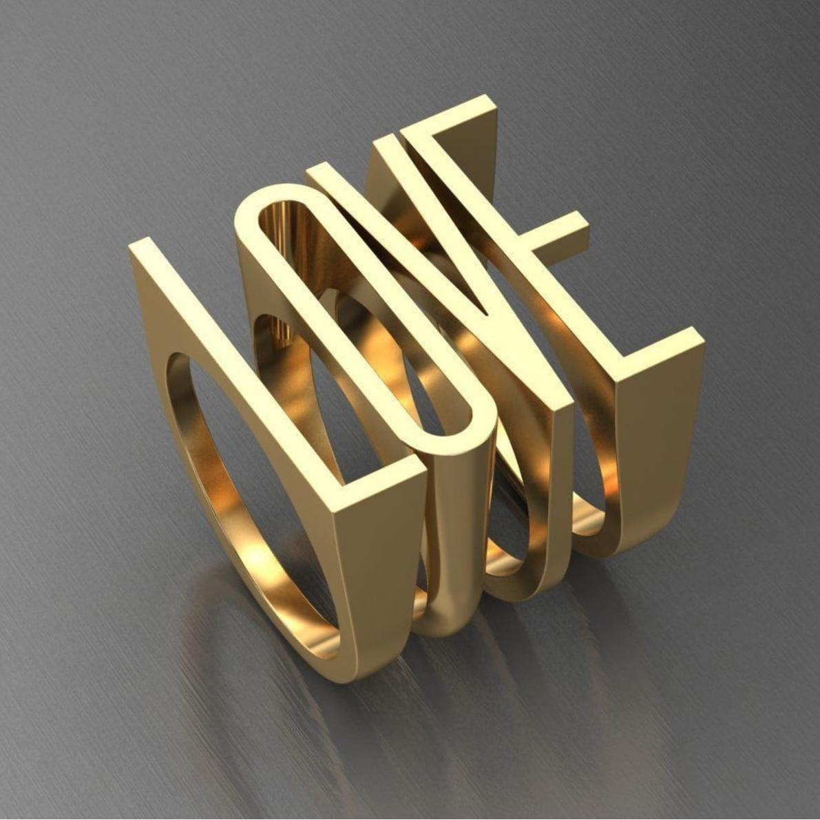 Modern Custom Ring in Sterling Silver
