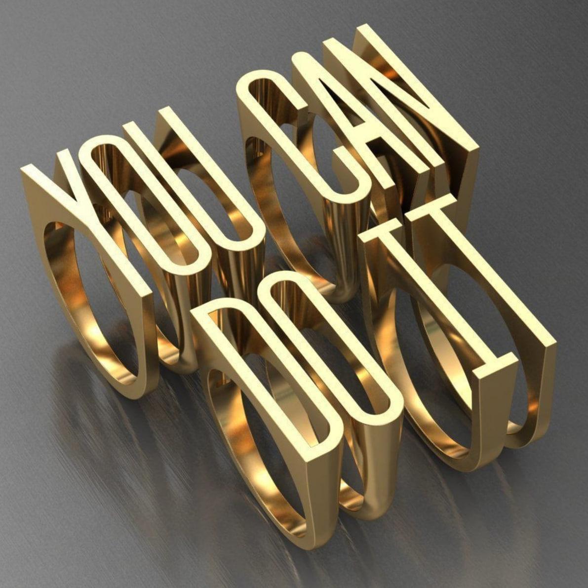 Modern Custom Ring in Sterling Silver