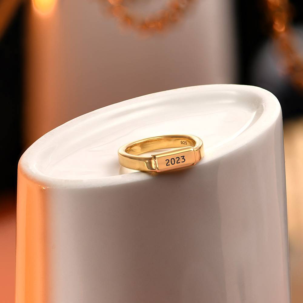 Novel Tube Ring in Gold Vermeil
