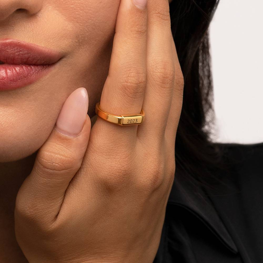 Novel Tube Ring in Gold Vermeil