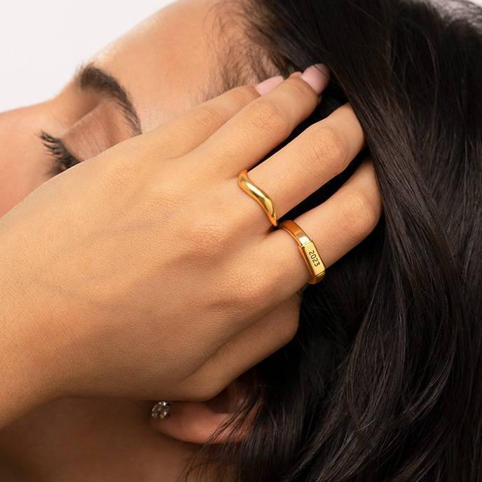 Novel Tube Ring in Gold Vermeil