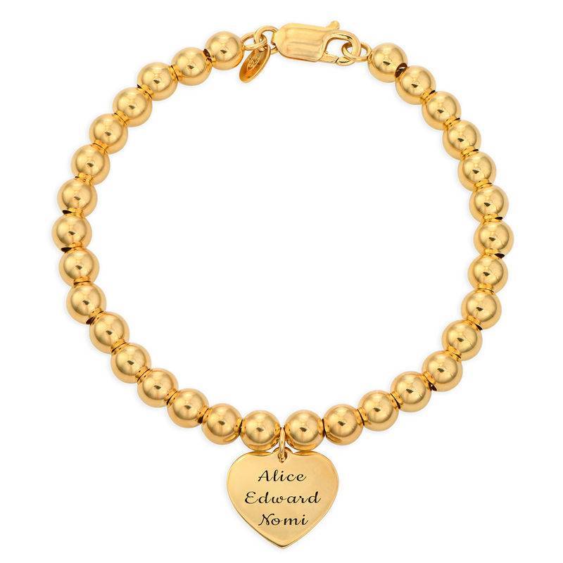 Mom Heart Tag Bracelet in Gold Vermeil