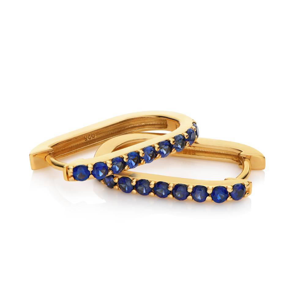 Stella CZ Huggies in Gold Vermeil