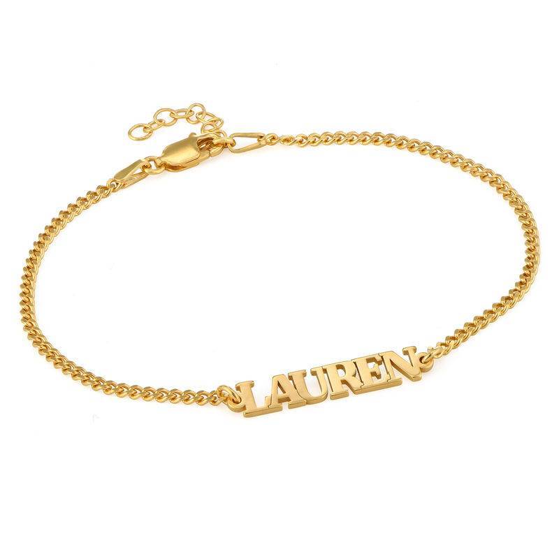 Name Bracelet with Capital Letters in Gold Vermeil