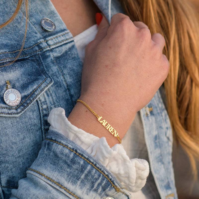 Name Bracelet with Capital Letters in Gold Vermeil