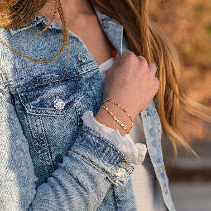 Name Bracelet with Capital Letters in Gold Vermeil