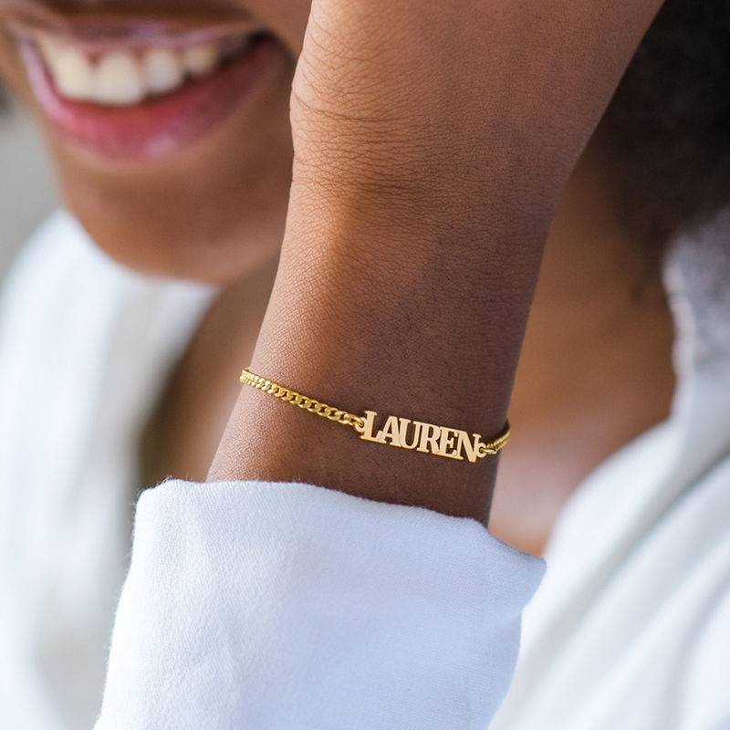 Name Bracelet with Capital Letters in Gold Vermeil