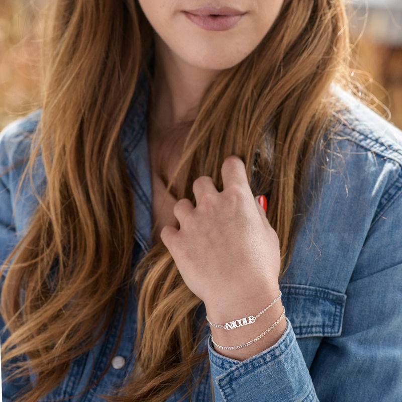 Name Bracelet with Capital Letters in Sterling Silver