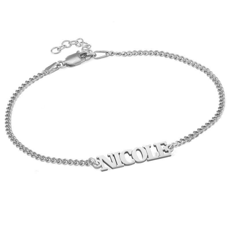 Name Bracelet with Capital Letters in Sterling Silver