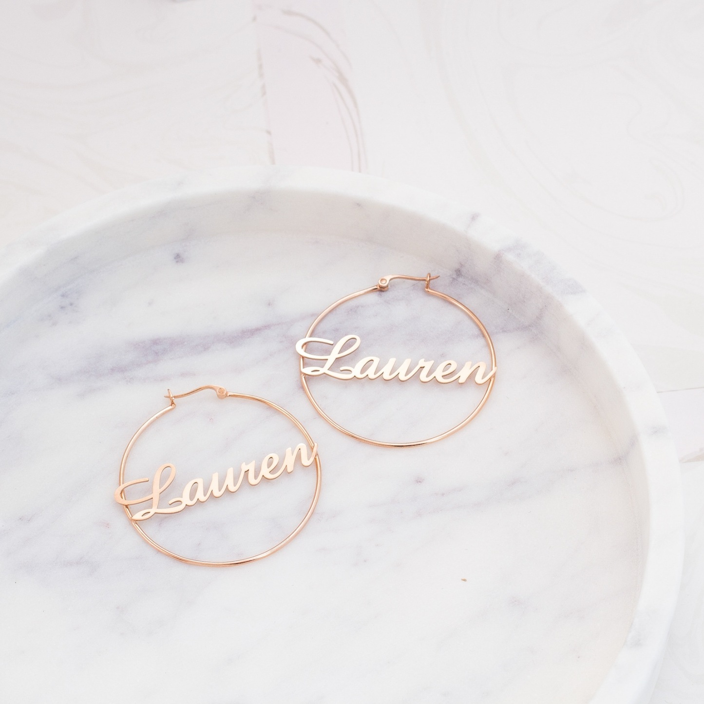 Name Hoop Earrings in Sterling Silver