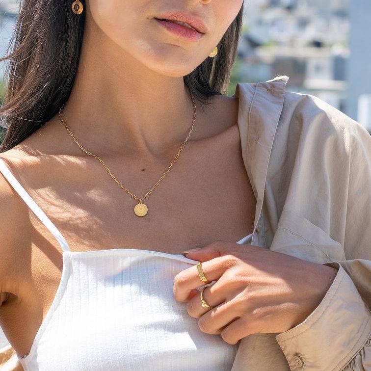 Odeion Initial Earrings in Gold Vermeil