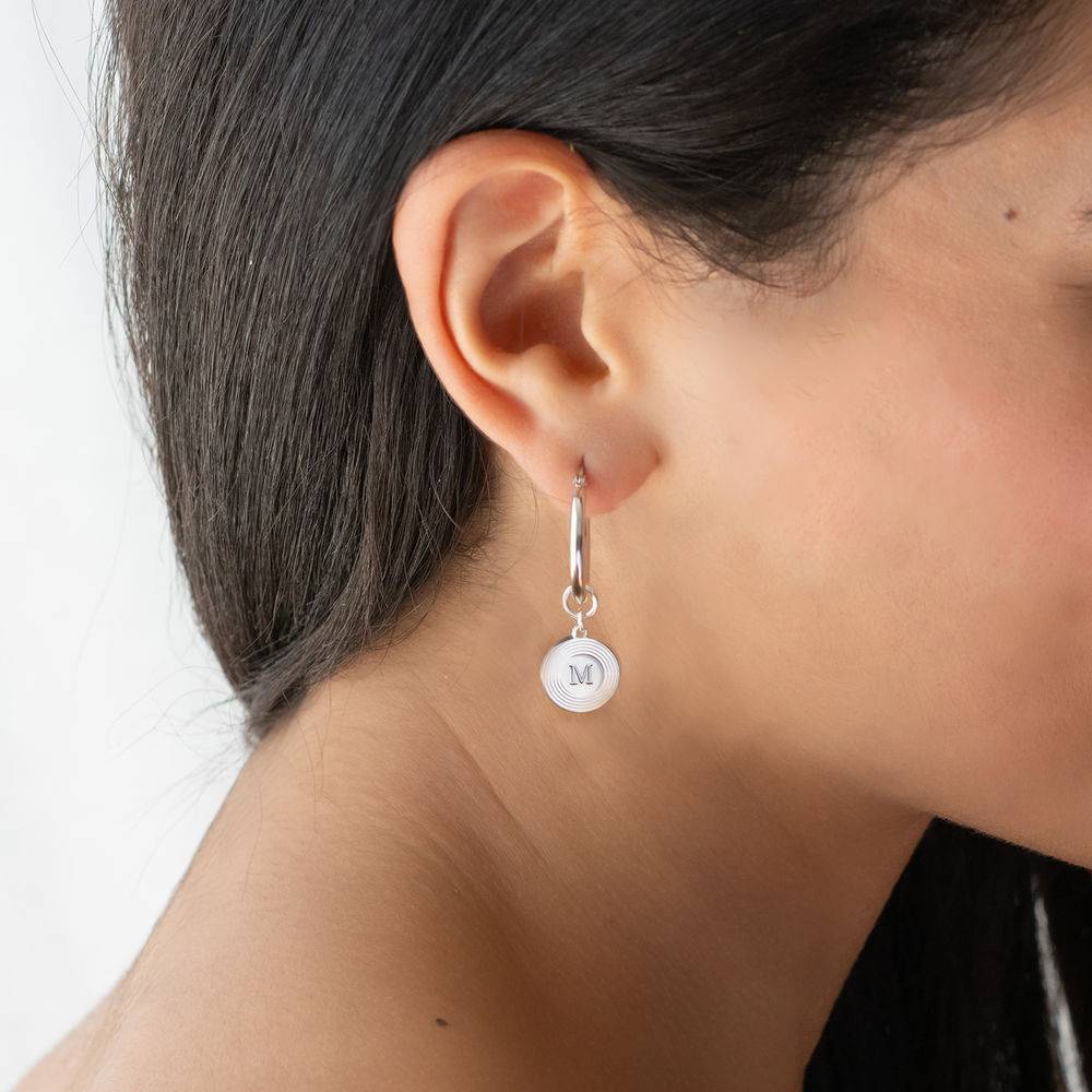 Odeion Initial Earrings in Sterling Silver