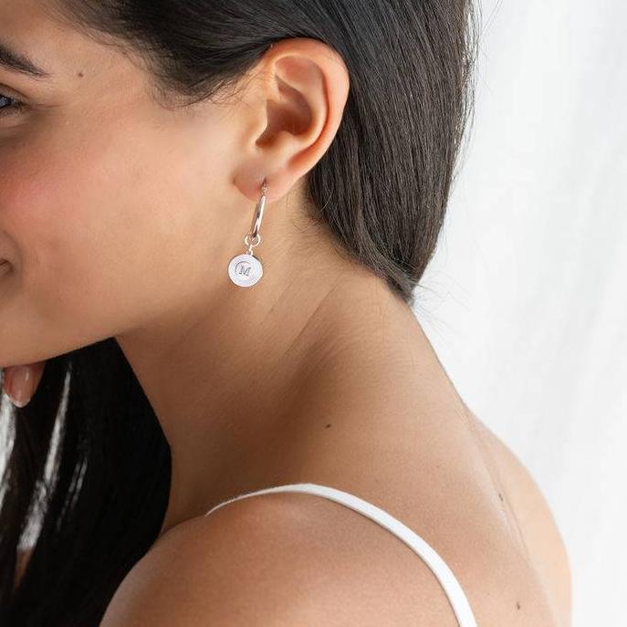 Odeion Initial Earrings in Sterling Silver