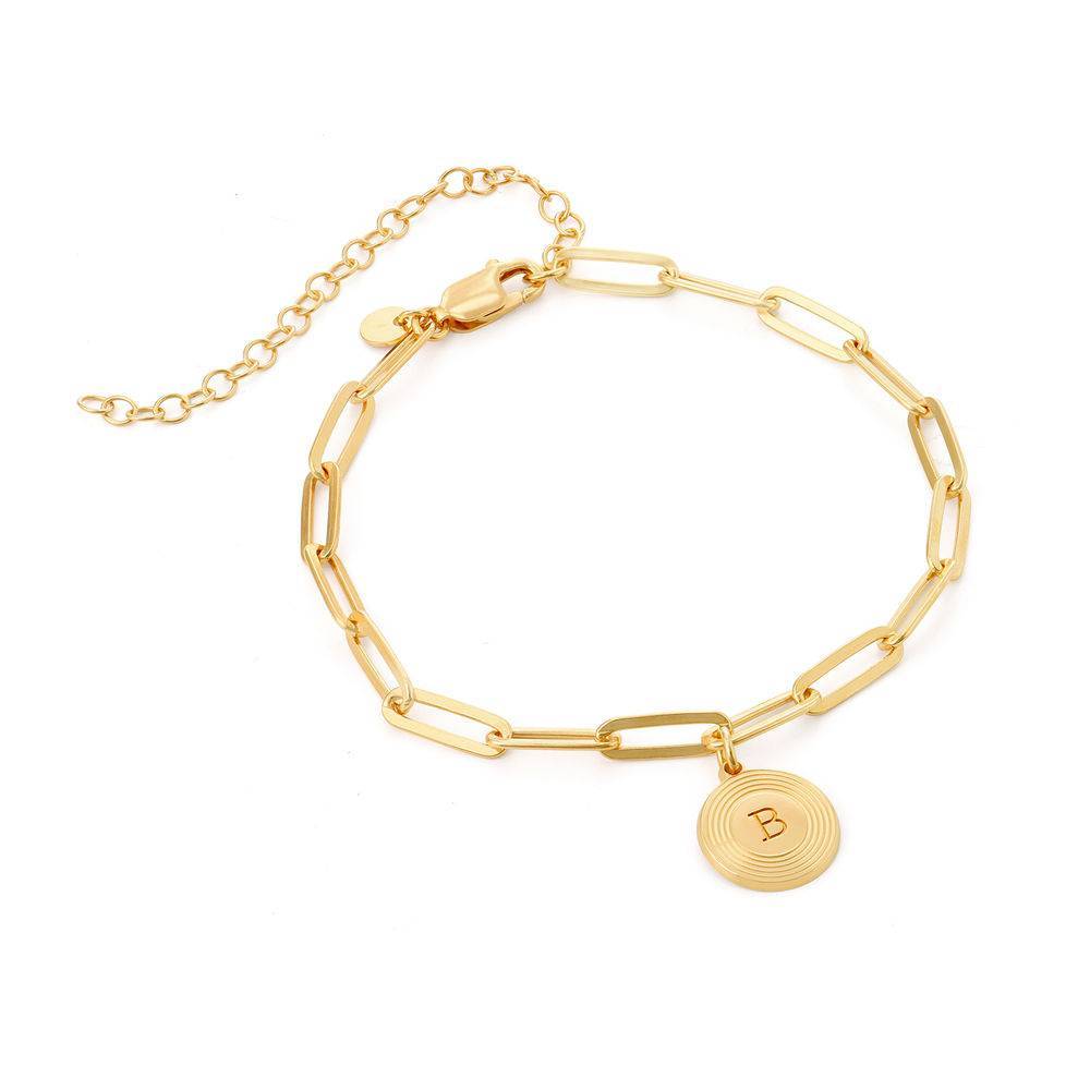 Custom Initial Link Bracelet in Gold Vermeil