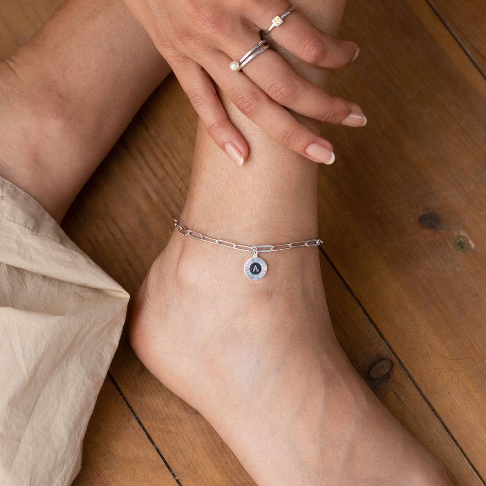 Custom Initial Link Bracelet in Sterling Silver