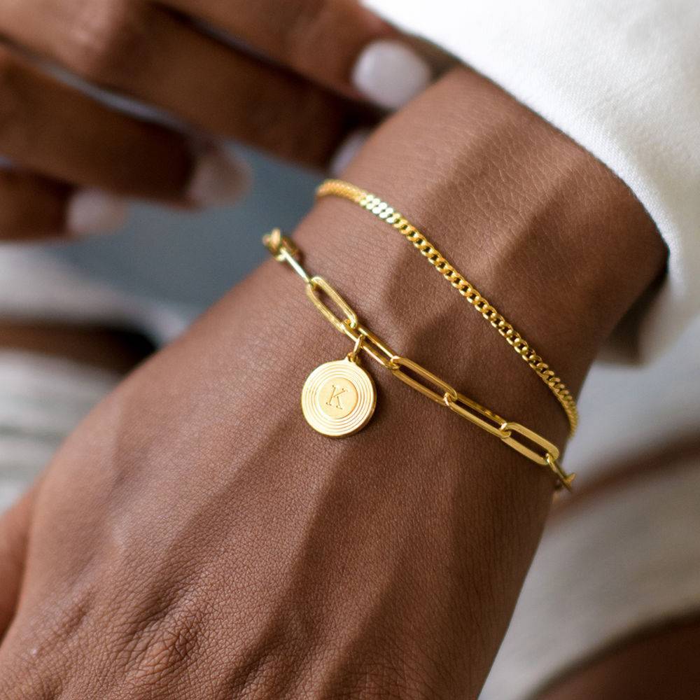 Custom Initial Link Bracelet in Gold Vermeil