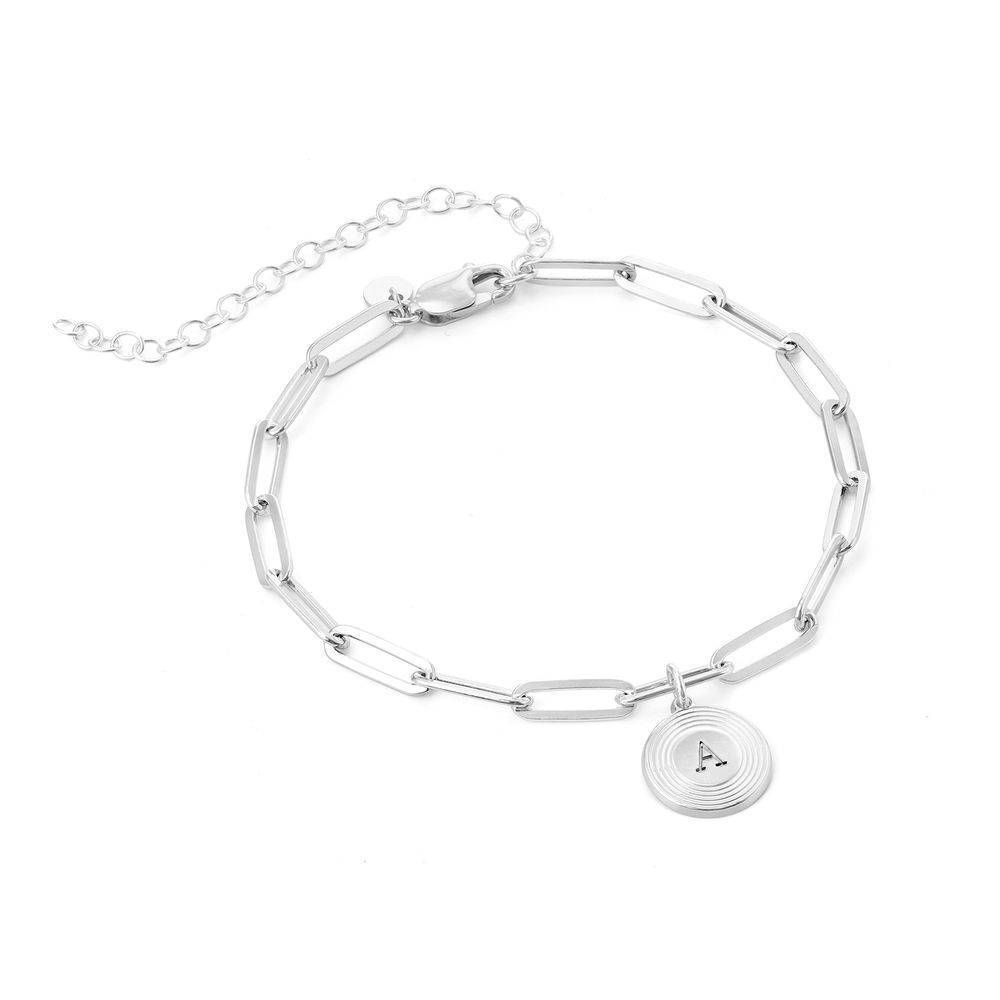 Custom Initial Link Bracelet in Sterling Silver