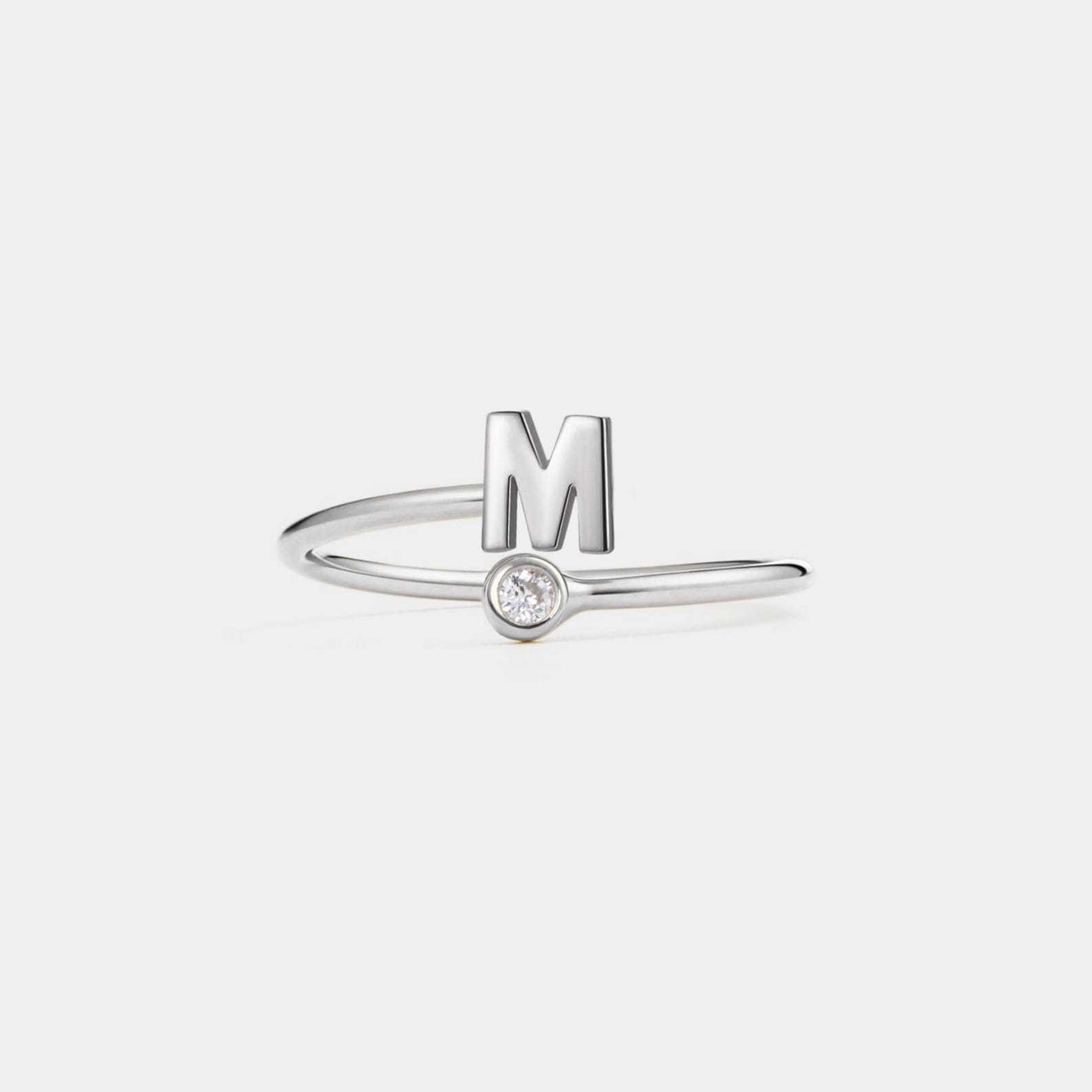 PERIMADE Custom Initial Letter Ring in Sterling Silver