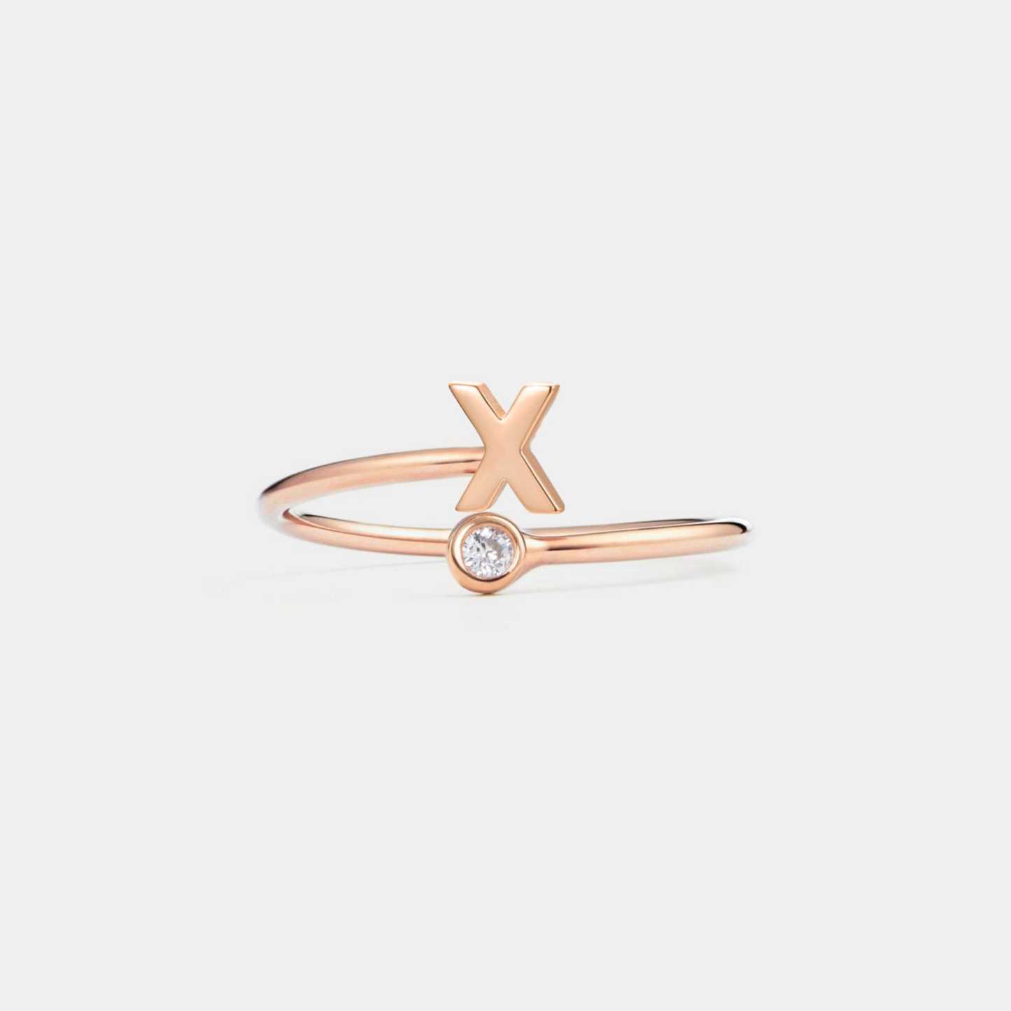 PERIMADE Custom Initial Letter Ring in Sterling Silver