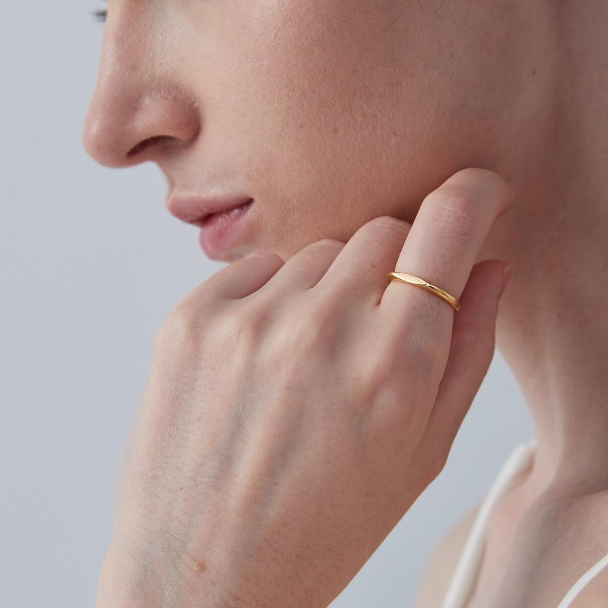 Custom Letter Stacking Couple Ring in Sterling Silver
