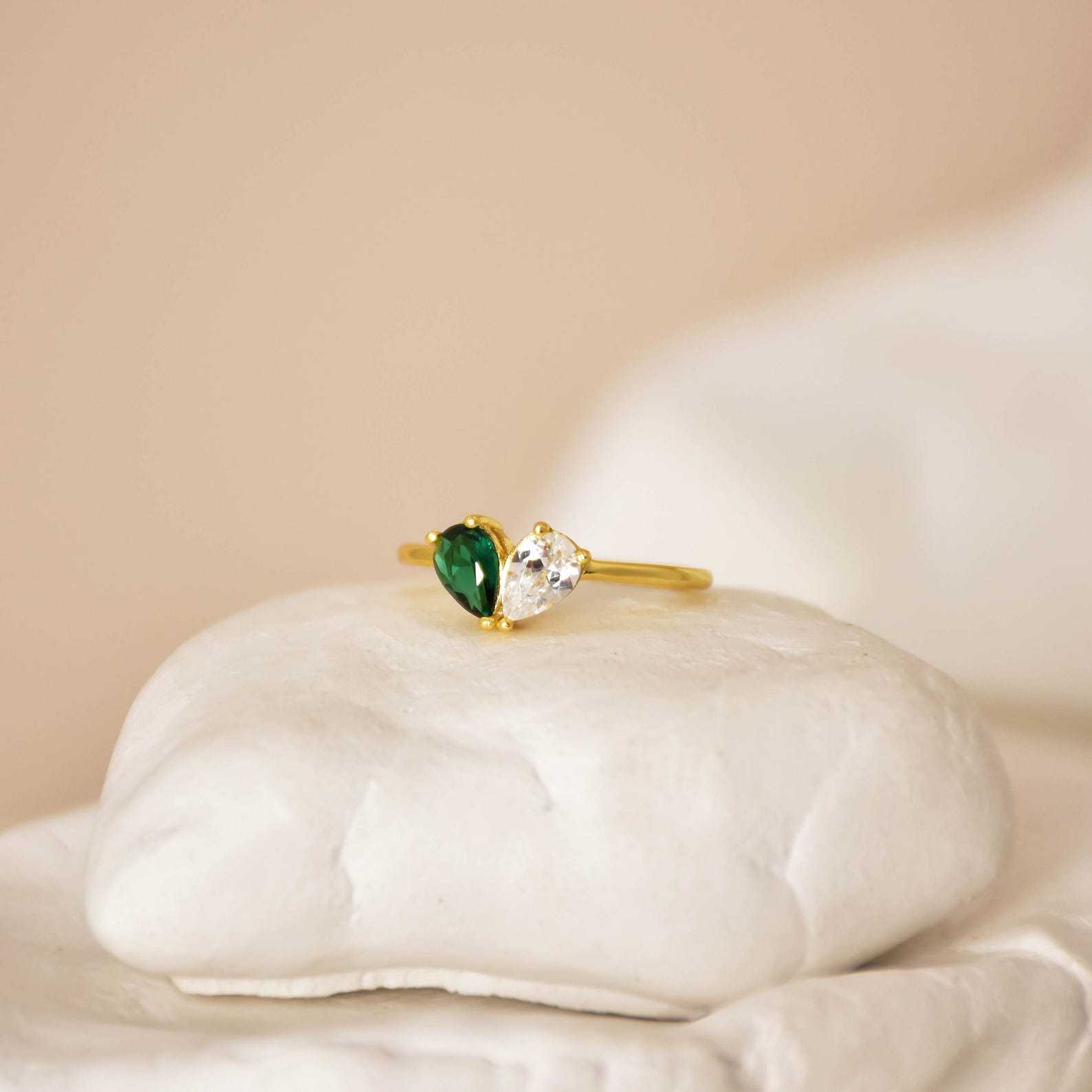 Valentines Day 2 Birthstone Ring in Sterling Silver