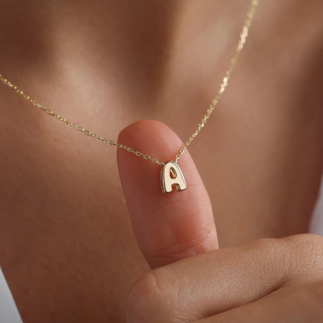Personalized Balloon Initial Necklace in Sterling Silver