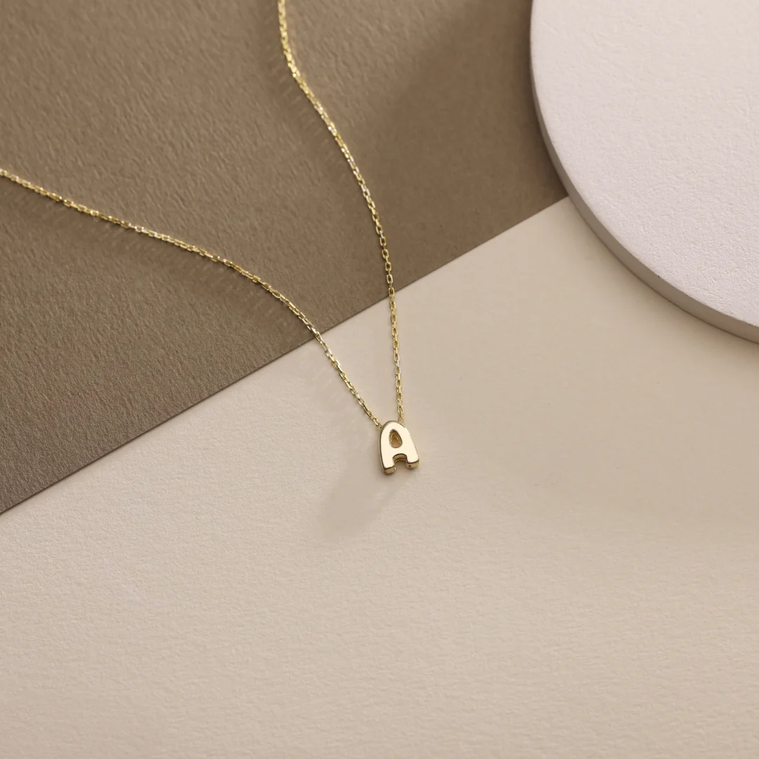 Personalized Balloon Initial Necklace in Sterling Silver