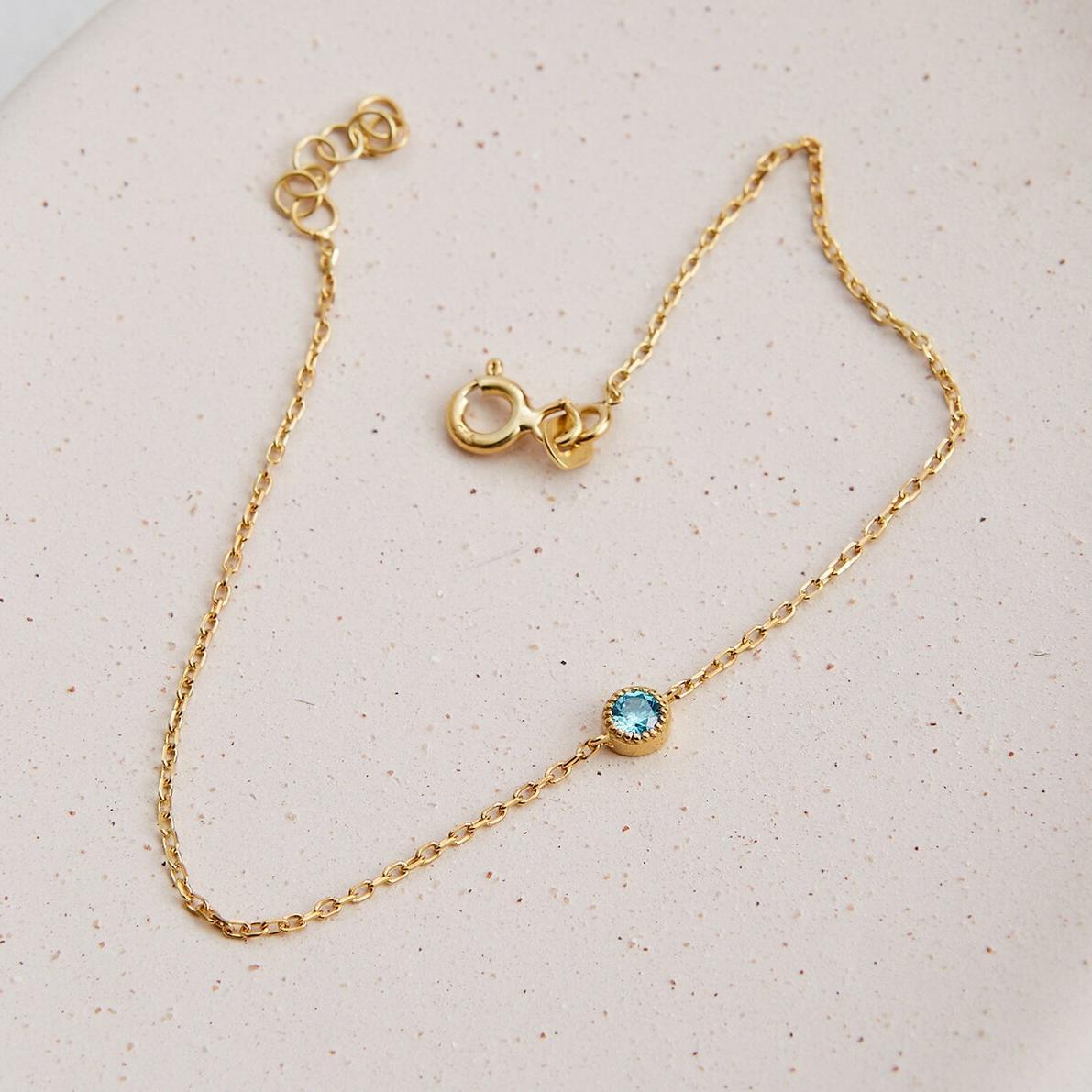Bracelets for Women Handmade Bracelet with Birthstone in Sterling Silver