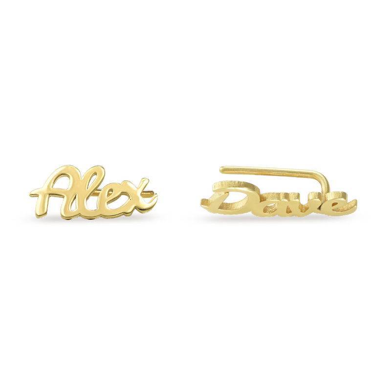 Personalized Climber Earrings in Gold Vermeil