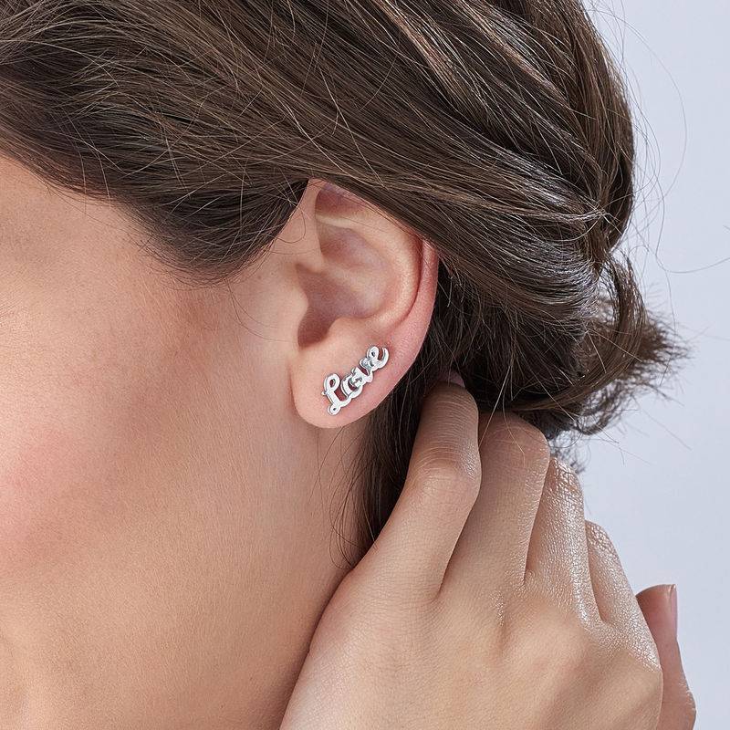Personalized Climber Earrings in Sterling Silver